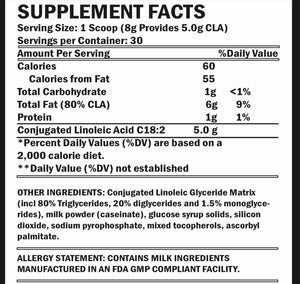 NEW 30 DAY SUPPLY CLA 5.0 Natural Abdominal Fat Blocker (Stimulant Free)