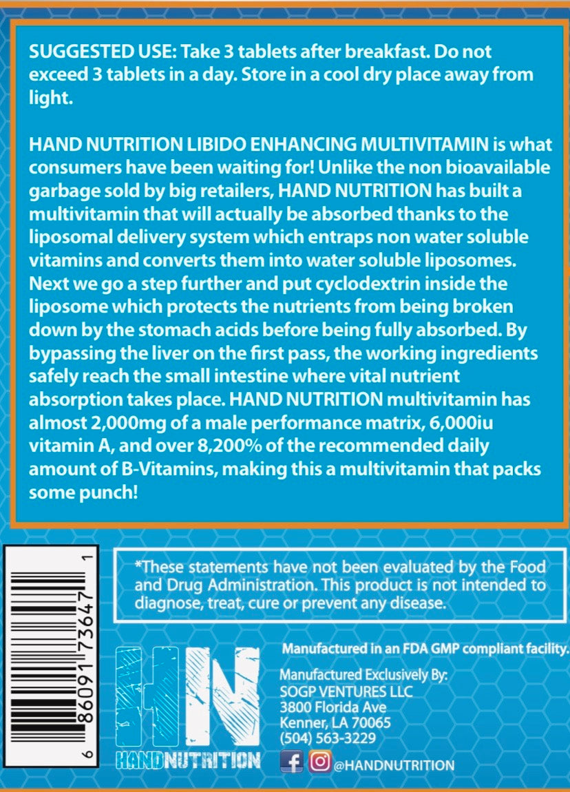 MEN & WOMEN'S MULTIVITAMIN with 8200% B vitamins – Hand Nutrition